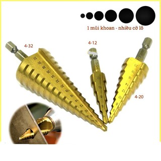 bộ 3 mũi khoan tháp - 4-32