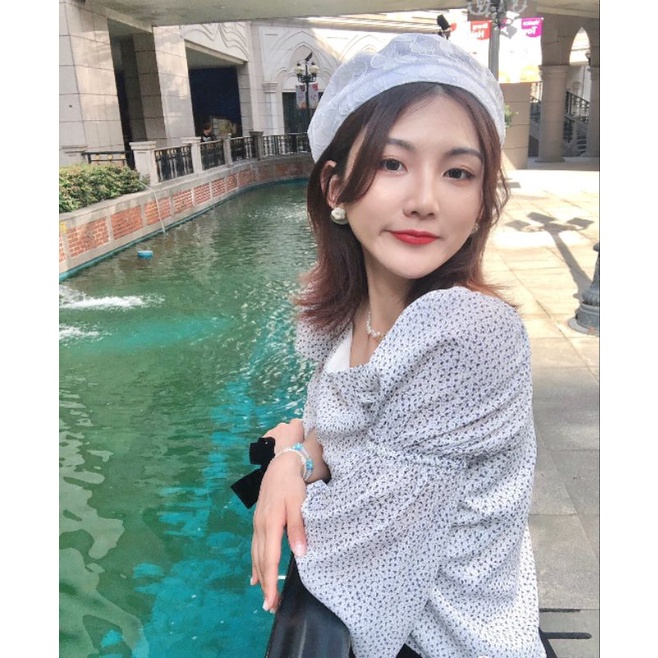 Mũ beret nữ phối ren, mũ nồi hè thu thời trang Hàn Quốc CÓ SẴN