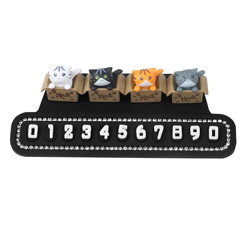 Cartoon Cute Car Temporary Parking Number Plate Creative Personality Car Interior Decoration Car Female Moving Car Temporary Parking Card Female zGRK