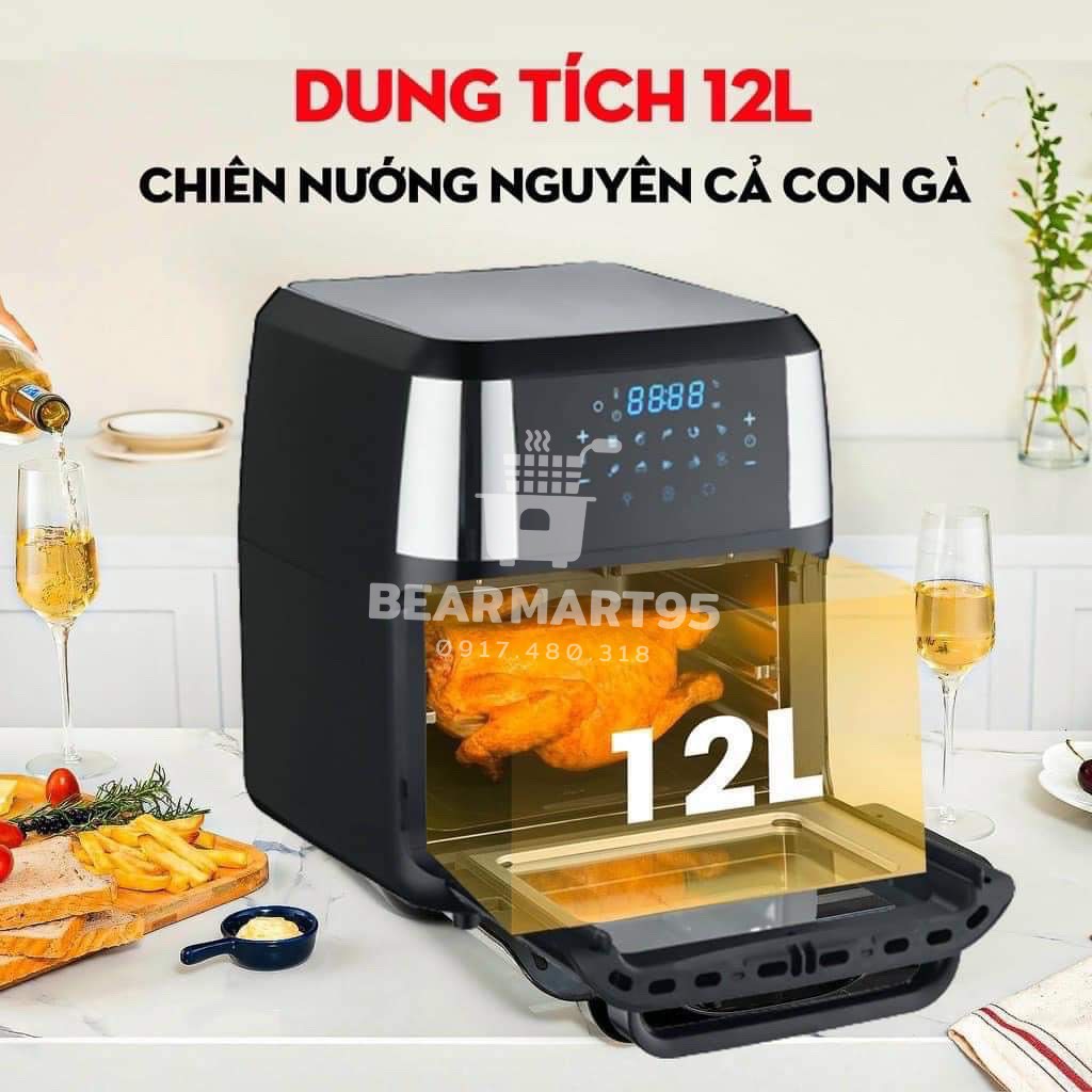 NỒI CHIÊN KHÔNG DẦU NINESHIELD 12L KB-1201 ĐIỆN TỬ CÔNG SUẤT 1800W