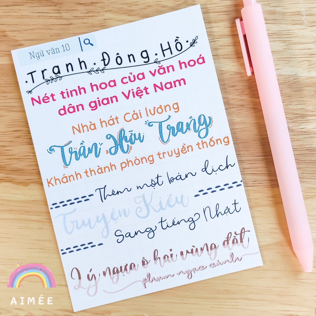 Sticker ngữ văn 10, tiêu đề văn học 10 MỚI  | Aimée
