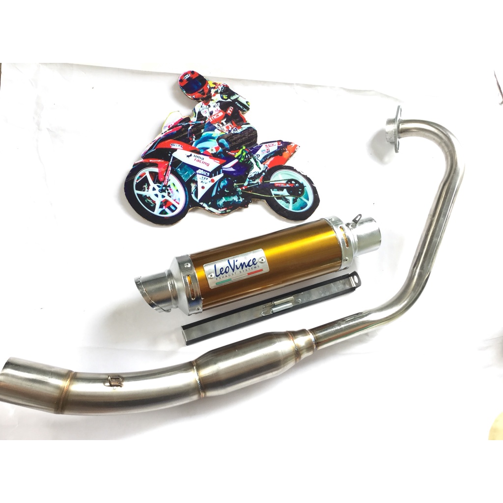 Pô leovince VÀNG cổ bầu hơi inox exciter, winer, sonic, raider, satria, gsx,....