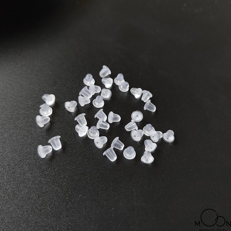 Nút khuyên tai nút bông tai nút chốt cao su bông tai bằng silicon moonsilver