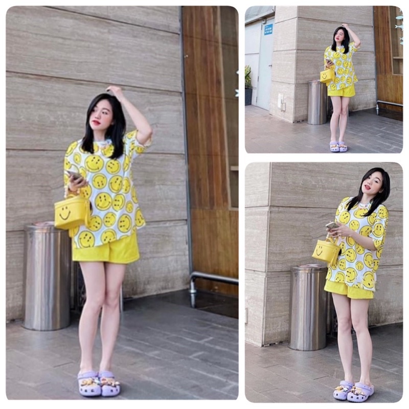 Bộ đùi Cam mặt cười,quần kaki hàng đẹp như hình