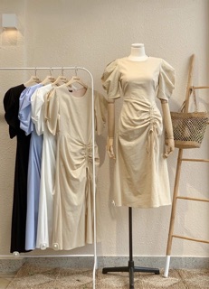 ĐẦM DÀI TAY BỒNG - LINEN DRESS