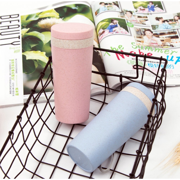 Ly Uống Nước Nhựa Lúa Mạch An Toàn Sức Khỏe Có Nắp Đậy