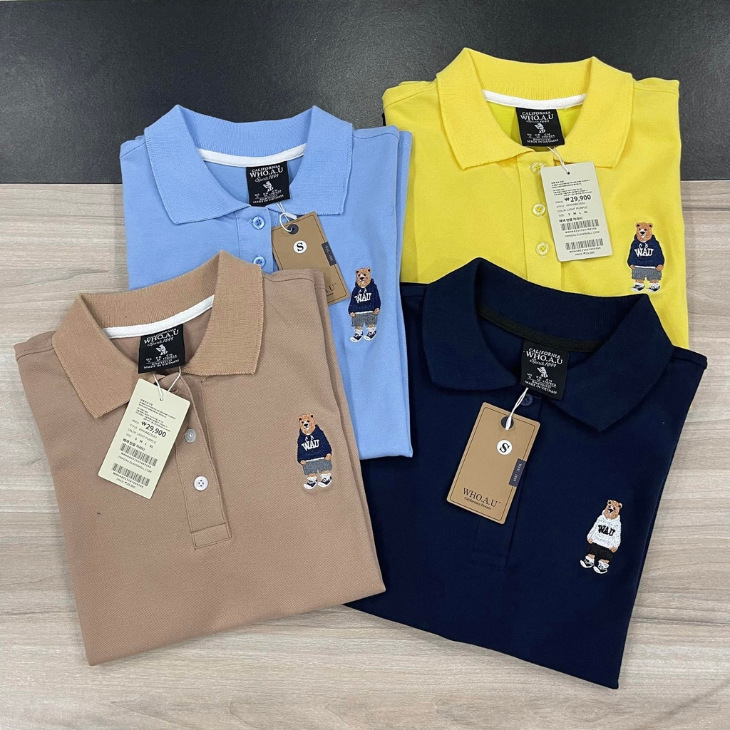 Áo Polo Who.A.U Hàng Xuấ Xịn, Chất Thun Cotton Mềm Mịn