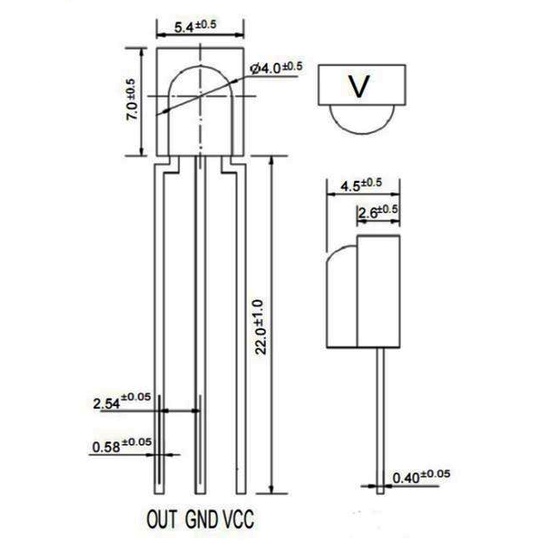 Mắt thu hồng ngoại 1838 , SM0038  / Cảm biến hồng ngoại / Linh Kiện Điện Tử