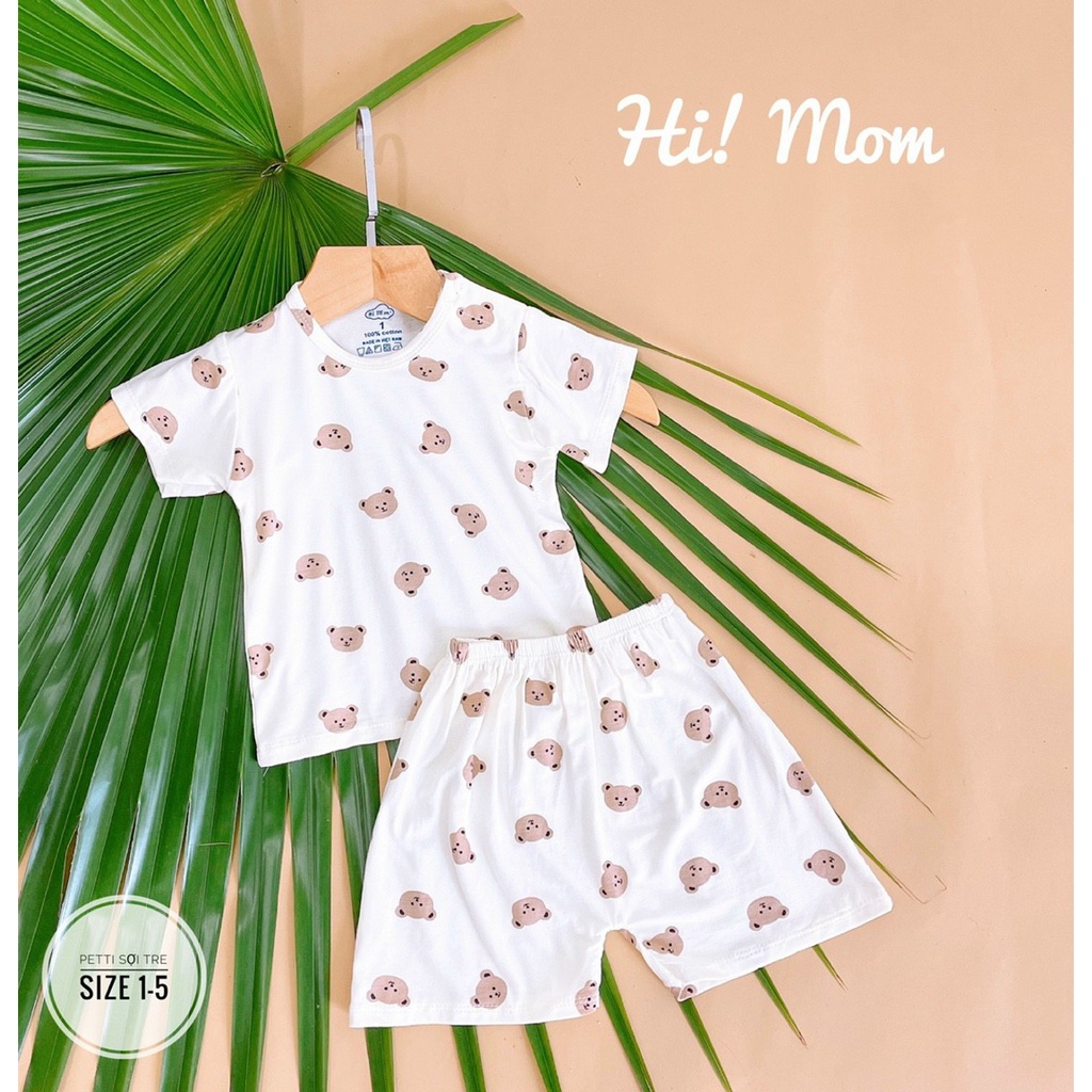 [XẢ KHO] Bộ Cộc Tay Cúc Vai Chất Petit Sợi Tre Cao Cấp - Quần Áo Trẻ Em Sơ Sinh Cho Bé Trai Bé Gái Từ 4-14KG