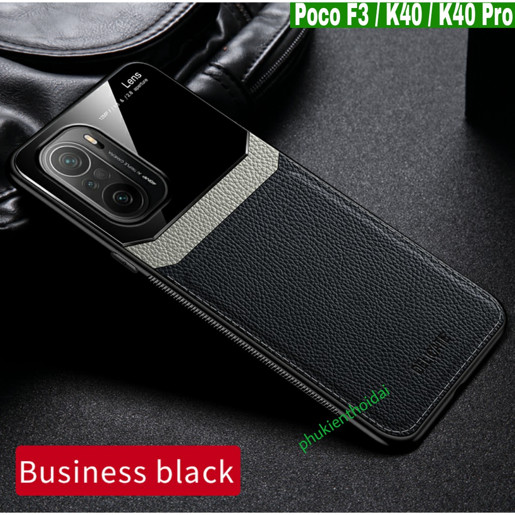 Ốp lưng Xiaomi Redmi K40 / K40 Pro / Poco F3 da kính thời trang cao cấp