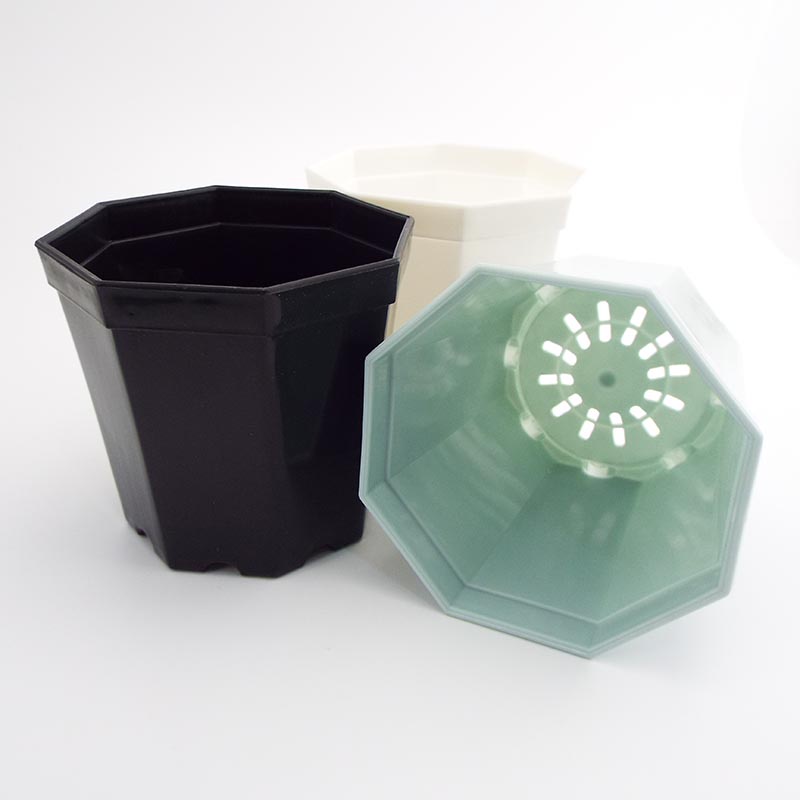 Chậu Nhựa Dày Hình Bát Giác Trồng Hoa / Cây Mọng Nước Để Bàn
