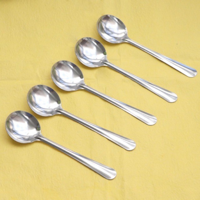 Thìa inox ăn cơm cháo súp cán dài đầu tròn dài 17.5cm [ T#02 ] | BigBuy360 - bigbuy360.vn