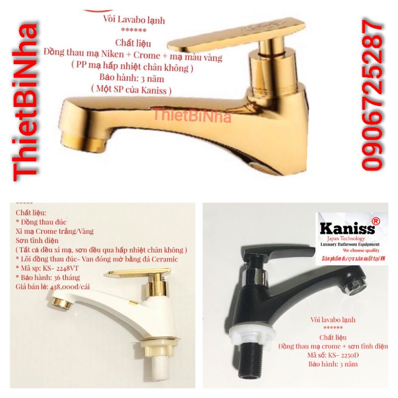 Vòi Lavabo Lạnh sơn tĩnh điện màu đen, vòi lavabo đồng thau mạ vàng titanium,Vòi rửa tay thấp sơn tĩnh điện màu trắng.