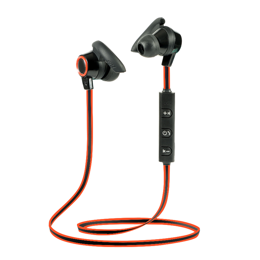 PI  Wireless Bluetooth 4.2 + EDR Headphones Outdoor Sport Headsets In-ear Music Earphone Built-in Microphone Line Control Rechargeable Red