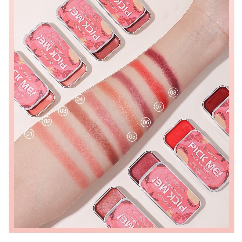 [Hàng mới về] Bảng phấn mắt má hồng son môi O.TWO.O 3 trong 1 chống nước tiện dụng