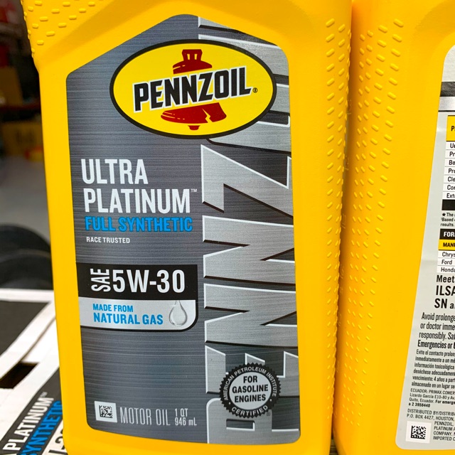Nhớt Xe Tay Ga Cao Cấp Pennzoil Ultra Platinum 5W-30 Full Synthetic API SN Plus 946ML Made in USA