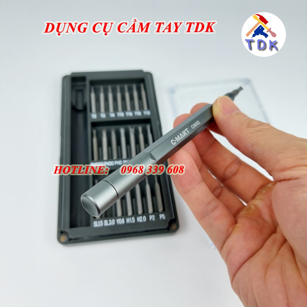 Bộ tua vít đa năng 22 chi tiết C-Mart C0052 sửa chữa điện thoại, iphone, laptop, điện tử