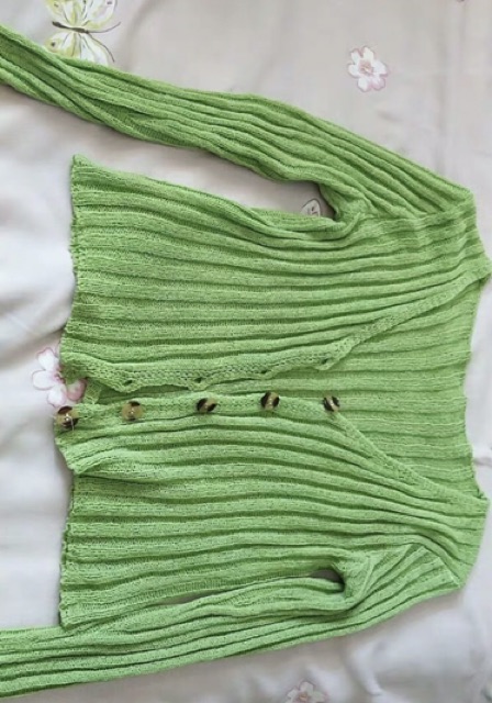 Áo len croptop dài tay cổ chữ V Ulzzang nữ - ảnh thật