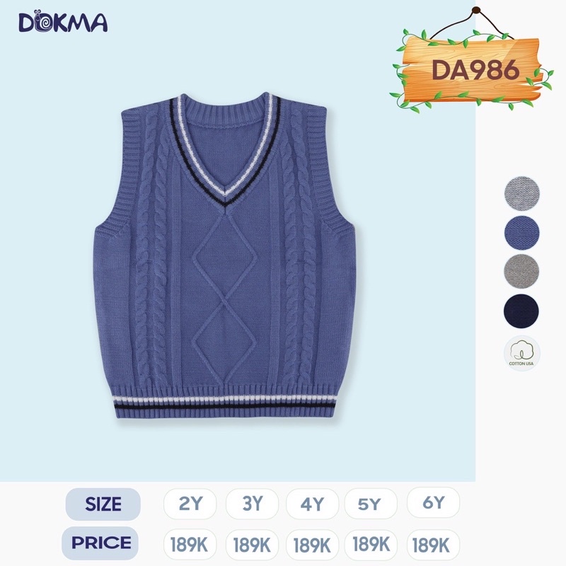 Áo Gile len Dokma cho be 2-6y