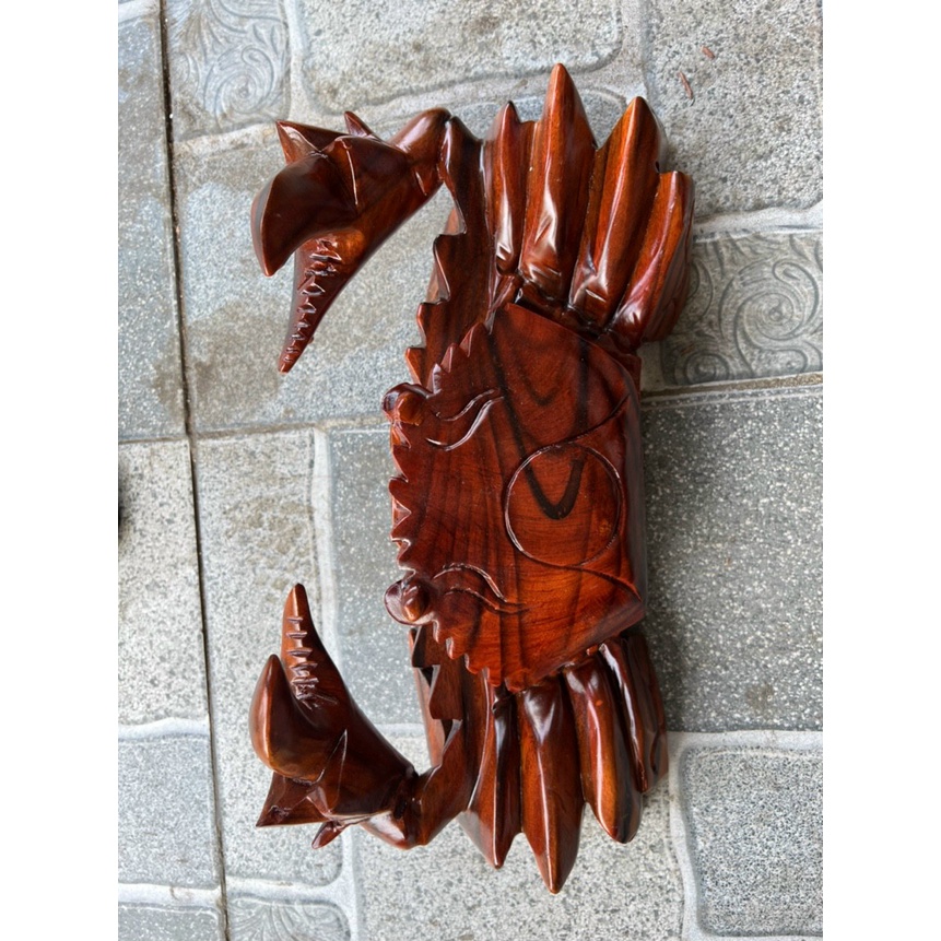 Tượng Con cua bằng gỗ xà cừ siêu đẹp ngang 30cm - 70cm