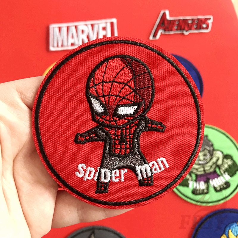 Set 1 / 2 Miếng Vá Nhiệt Dùng Trang Trí Áo Quần Hình Nhân Vật Siêu Anh Hùng Dễ Thương