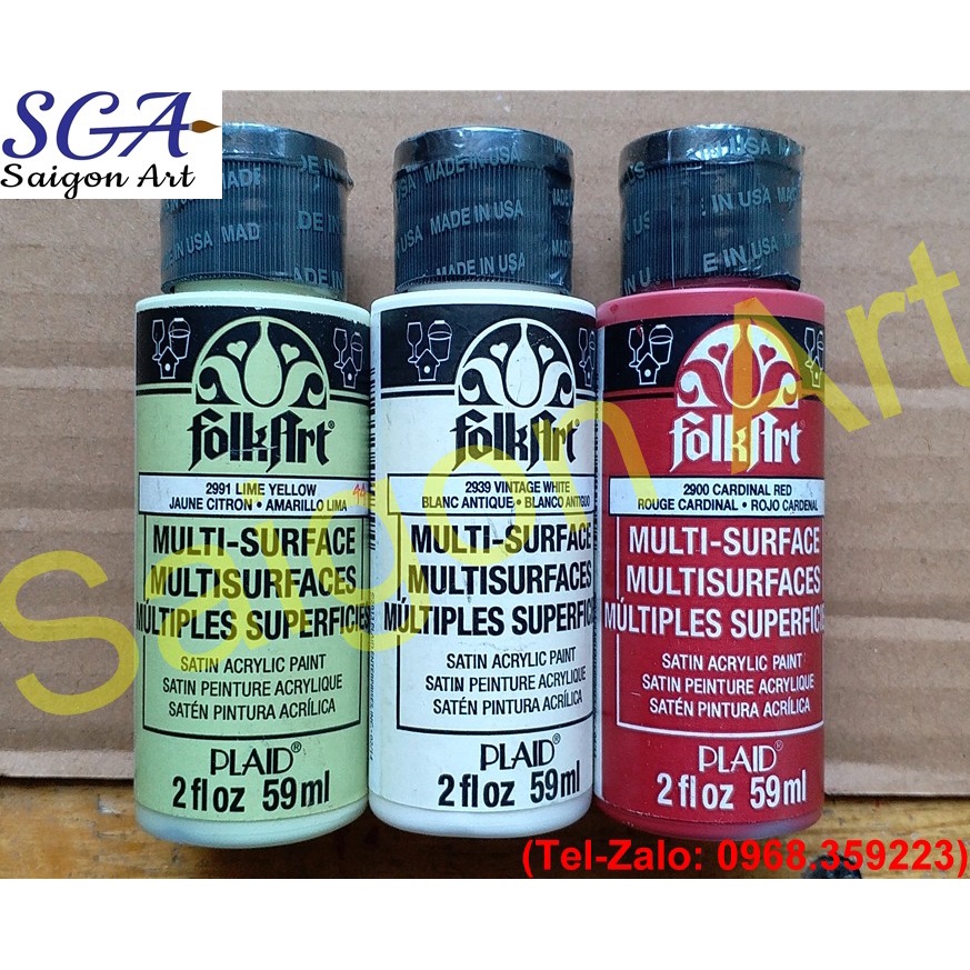 Màu acrylic FolkArt 59ml vẽ trên mọi chất liệu - Loại SATIN