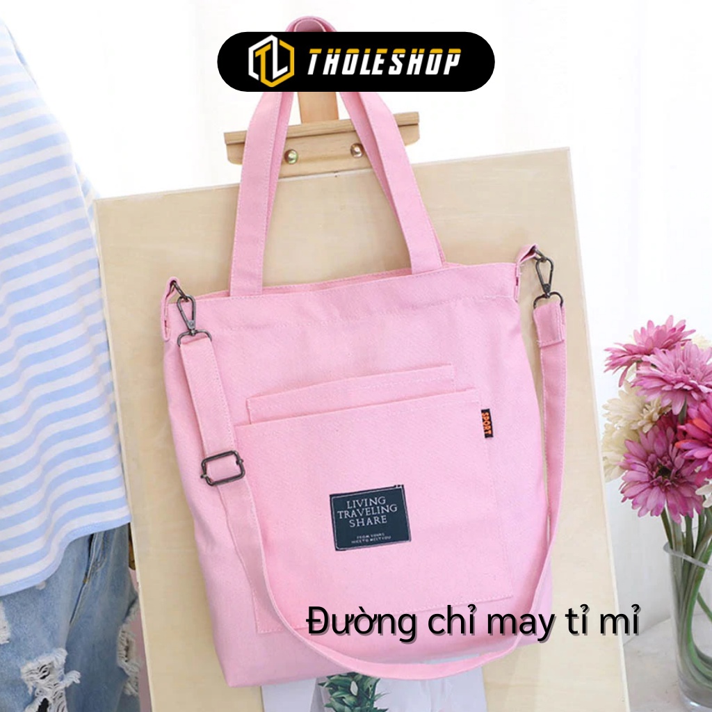 Túi Tote - Túi Xách Vải Đeo Vai Living, Chất Liệu Canvas Bền, Phong Cách Hàn Quốc 7398