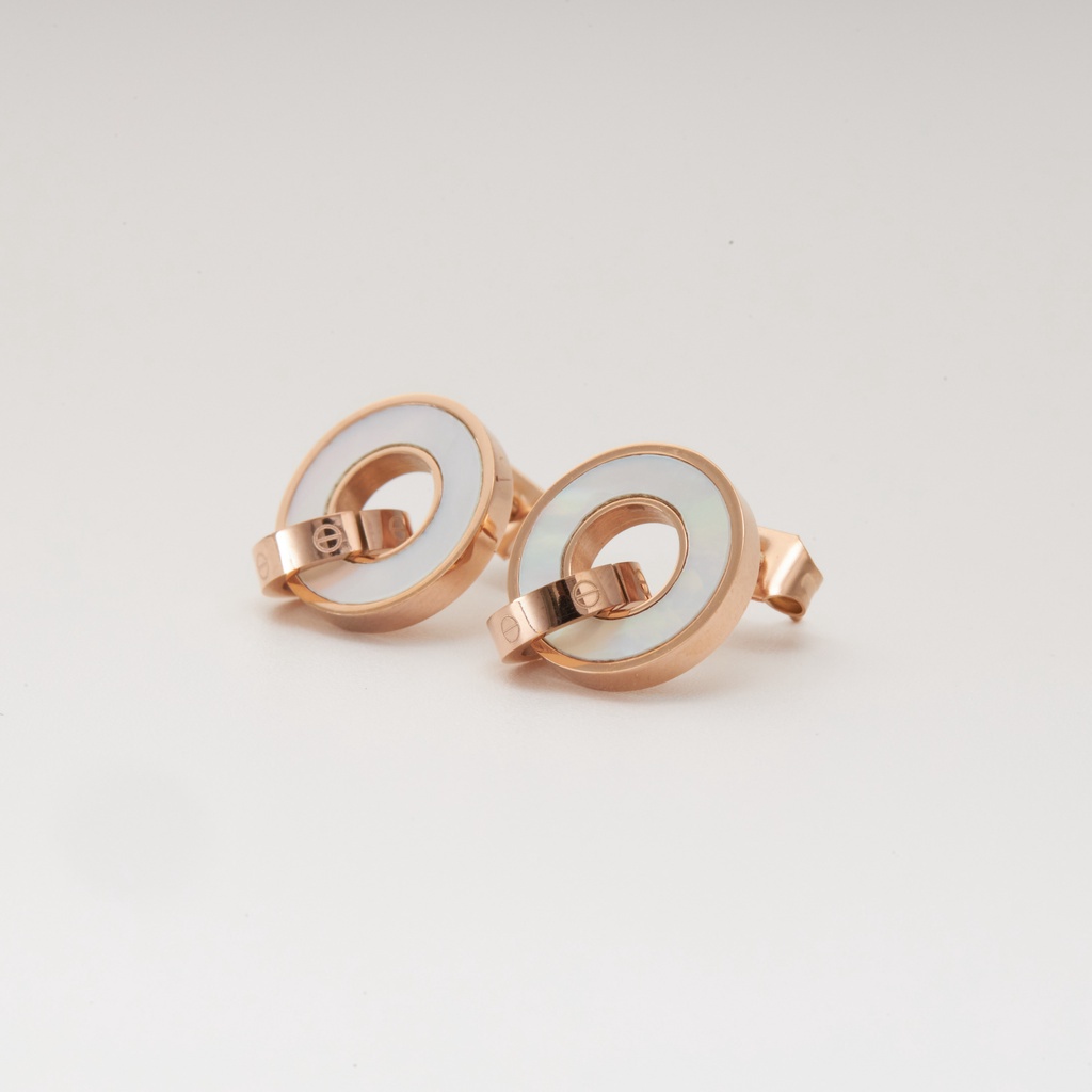 Bộ quà tặng trang sức dành cho nữ -Dây chuyền , khuyên tai CDE Piece Stud