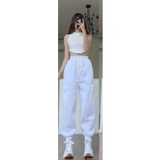 Quần jogger ống rộng  unisex Bó Chun 4 Màu  basic track pants nam nữ oversize