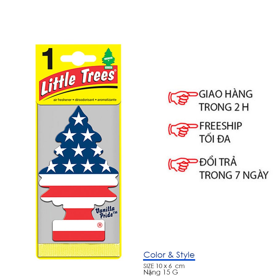 Cây thông Littletrees thơm khử mùi ô tô, phòng ngủ, tủ quần áo bền đẹp