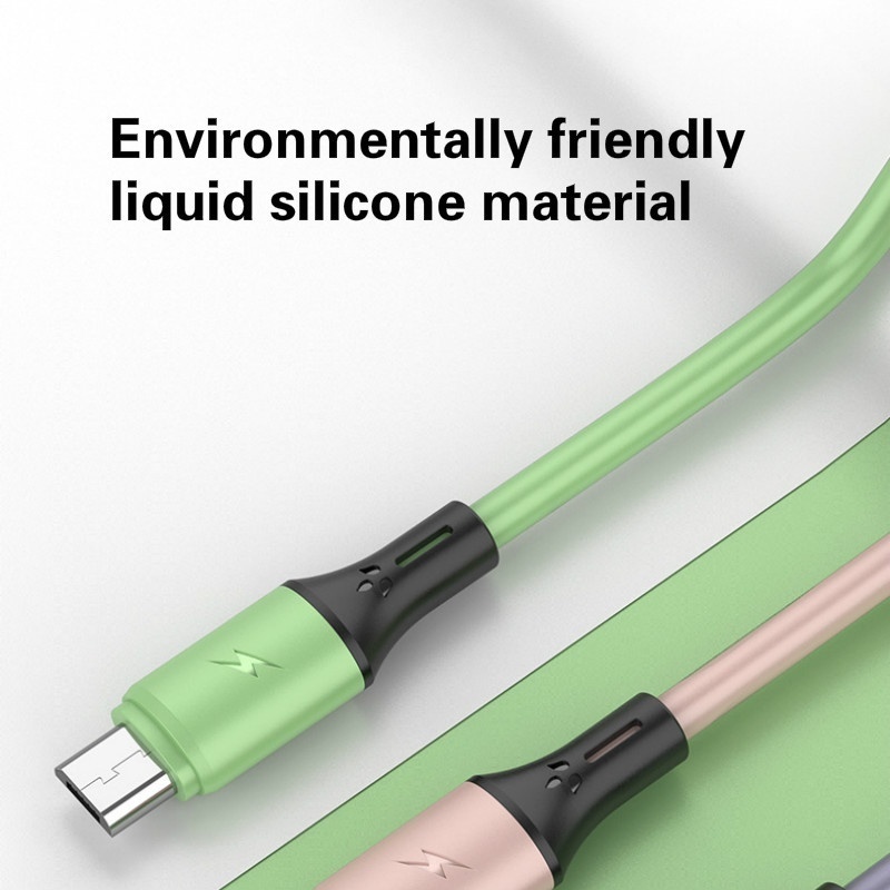 Universal 3 In 1 Fast Charging USB Cable/ Liquid Soft Silicone Fast Charge Line/ USB-C Data Transmission Line