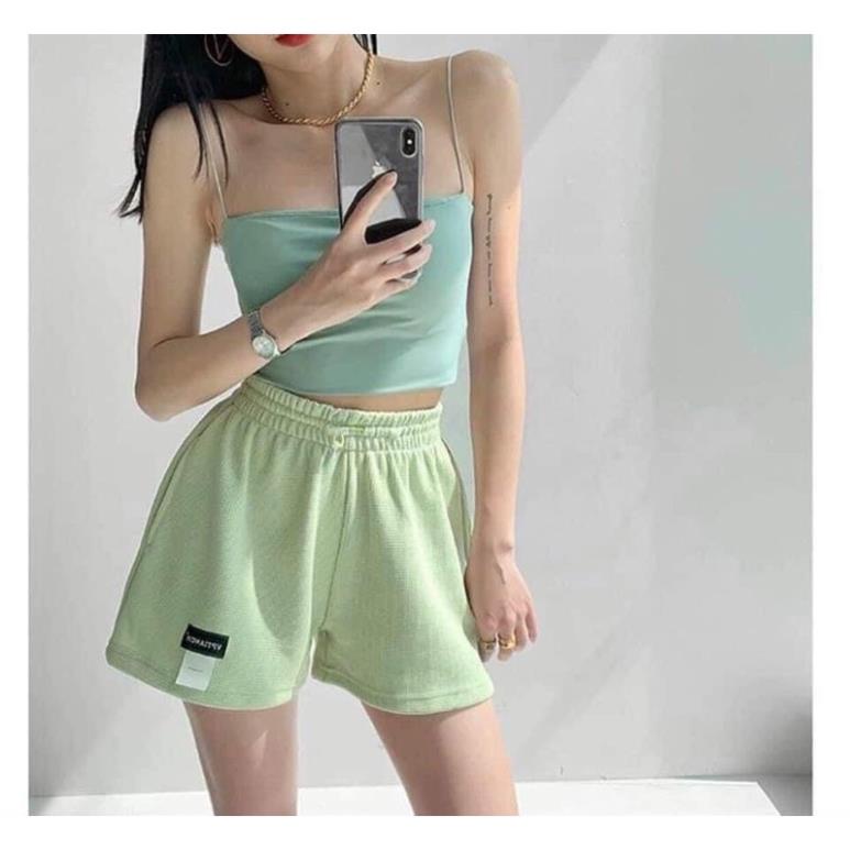 Quần đùi hai lô gô dây rút cạp lưng quần Ka