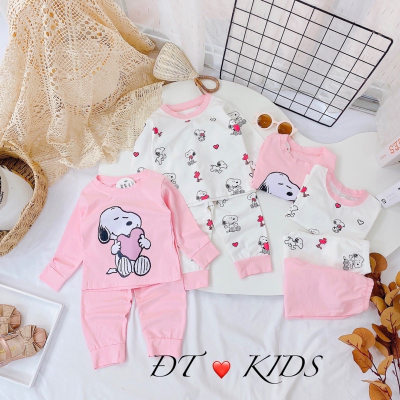 bộ cotton snoopy bé gái