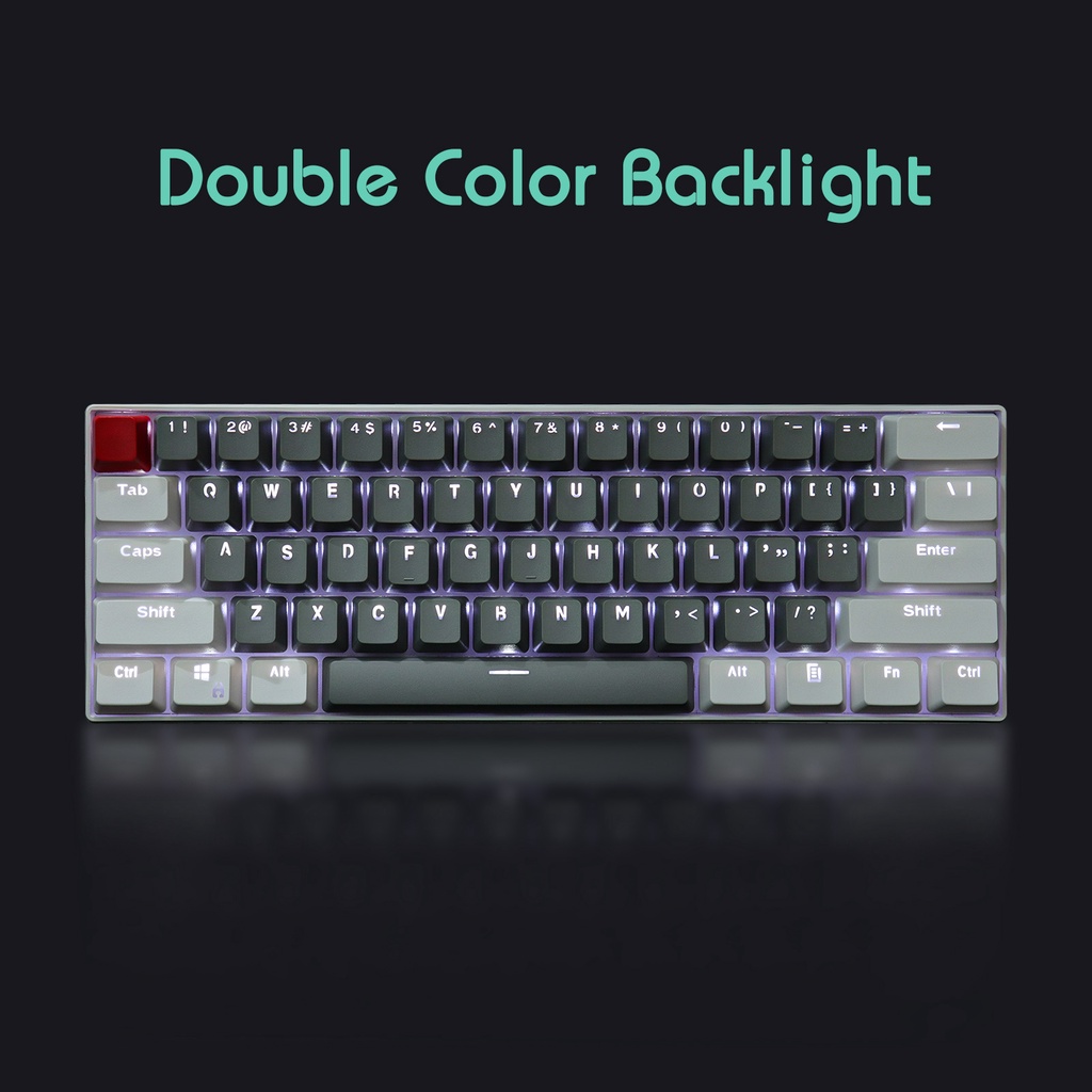 Keycap màu xám trắng đỏ, keycaps Topwang 61/87 PBT Sự kiện đặc biệt Keycaps, keycaps bàn phím cơ hai màu có đèn nền