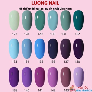 Sơn gel MLADEA sơn móng tay gel tone màu xanh cổ vịt xanh coban tím hoa cà mã 127 đến 144