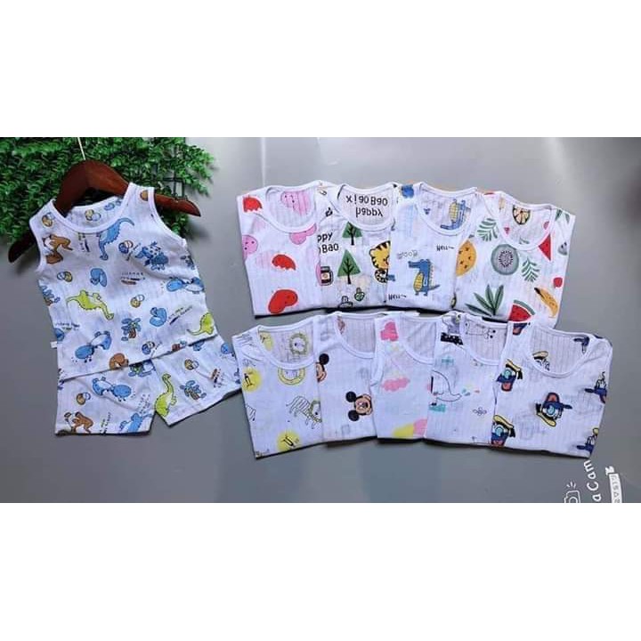 Bộ Cotton Giấy Ba Lỗ Cho Bé