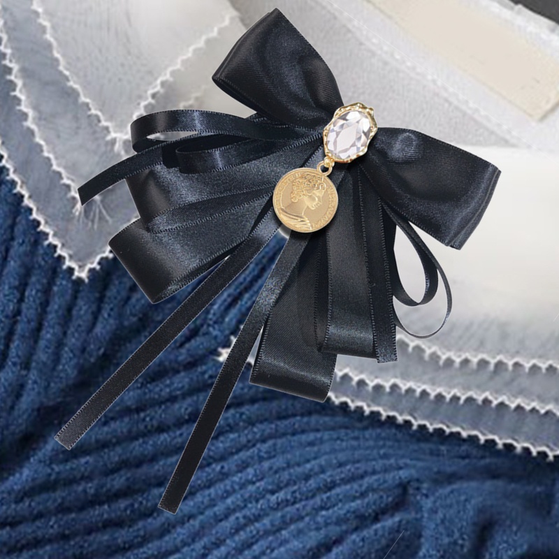 Cà Vạt Thắt Nơ Đính Đá Phong Cách Vintage Cho Nữ