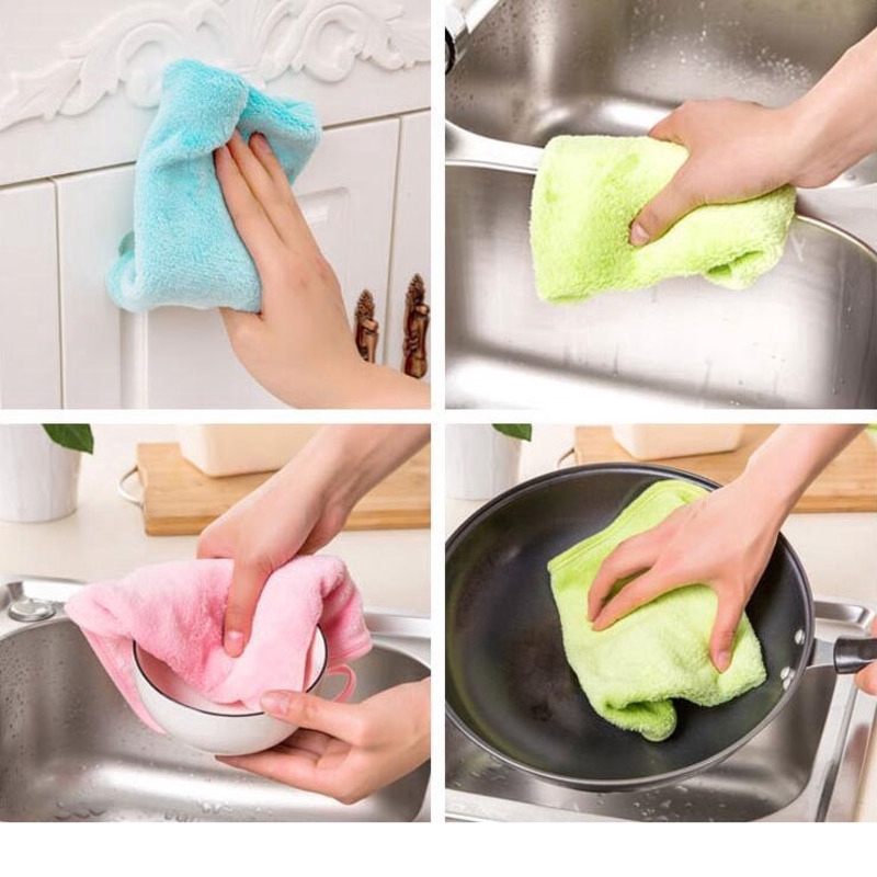 Khăn lau chất liệu nhung san hô chuyên dụng cho bếp/phòng tắm có móc treo