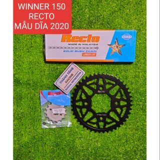 Sên Nhông Dĩa WINNER 150/WINNER X/SONIC 150/CBR150 VERZA MẪU DĨA Thép 2020 DĨA 43T 44T NHÔNG 14T 15T 16T Sên Vàng RECTO