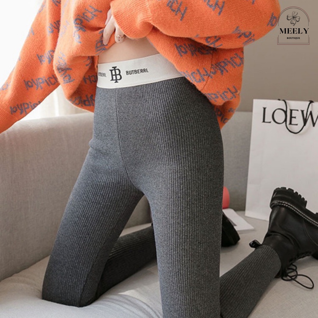 Quần Legging Lót Lông Cừu Cạp Cao Gen Bụng Quần Dài Nữ Len Tăm Lót Nỉ Dày Siêu Ấm Cạp Chữ ButBerrl Freesize 40- 60kg | BigBuy360 - bigbuy360.vn