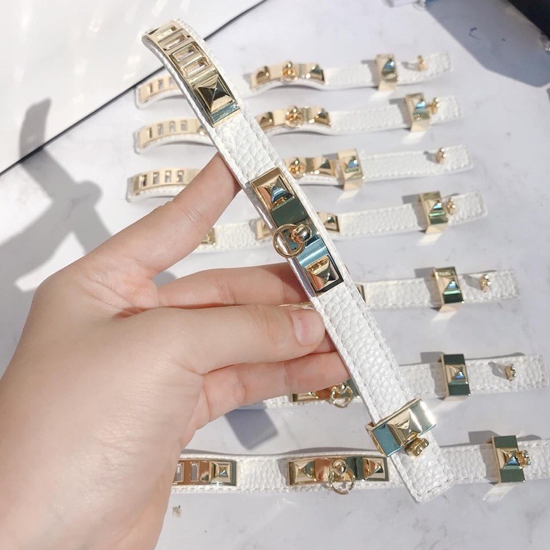 Vòng tay da HM đinh dây nhỏ 1cm