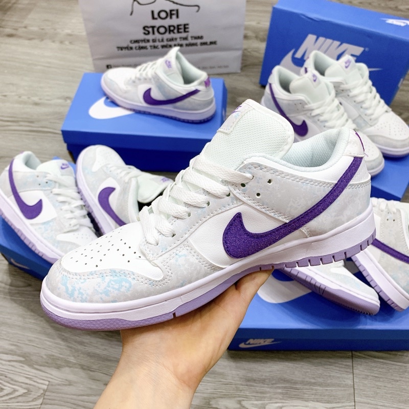 [LOFI STOREE] Giày Thể Thao SB Tím Trắng thấp cổ mới, giầy sneaker trắng nhẹ nhàng tinh tế đẹp lạ