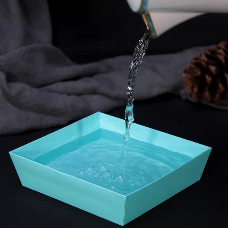 300 Hộp giấy đựng bánh nắp trong đa năng vuông 14x12.5 cm