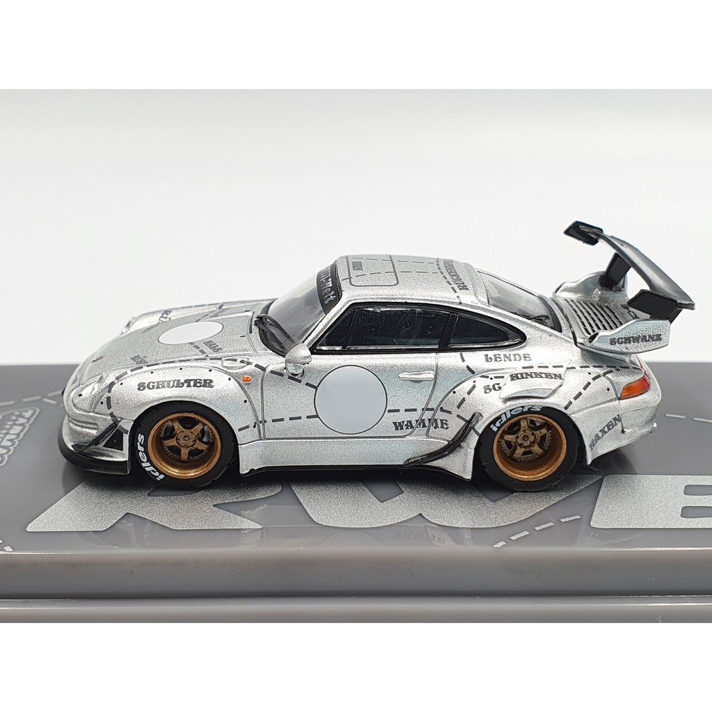 Xe Mô Hình Porsche RWB 993 Special Edition Tỉ lệ 1:64 Hãng sản xuất Tarmac Works ( Bạc )