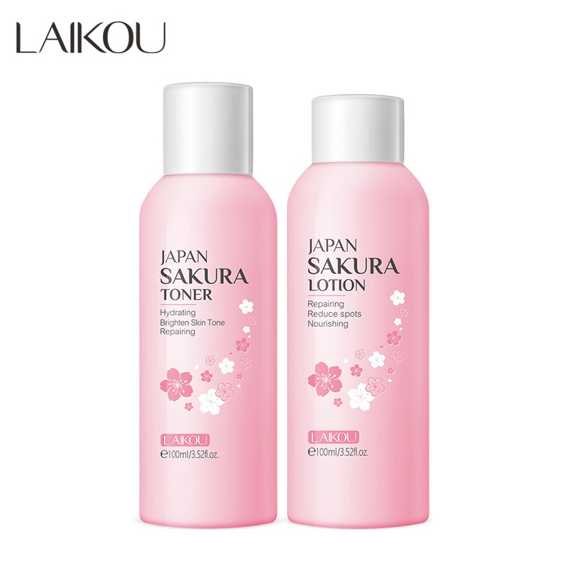 Set toner 100 ml+ lotion 100ml hoa anh đào dưỡng ẩm chăm sóc da LAIKOU