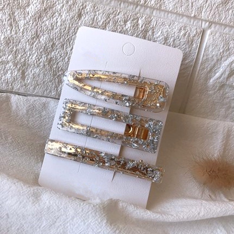 {NHIỀU MẪU} Set 3 kẹp mái xà cừ loang phong cách Hàn Quốc
