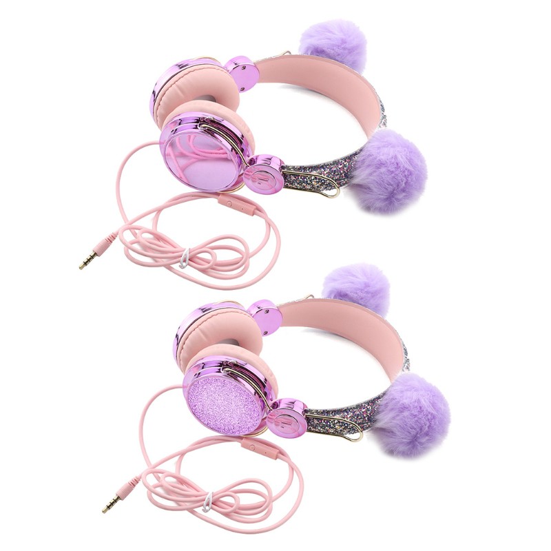 VIVI New cartoon headset computer children's headset wired plush cute headset