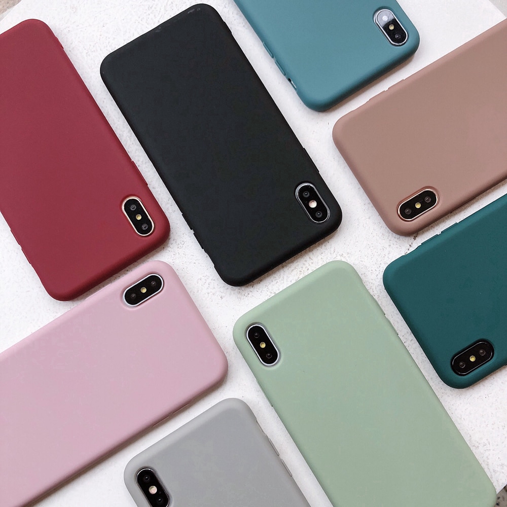Ốp điện thoại silicon màu trơn giản dị cho For iPhone 6/6S/6P/6SP/7/8/7P/8P/X