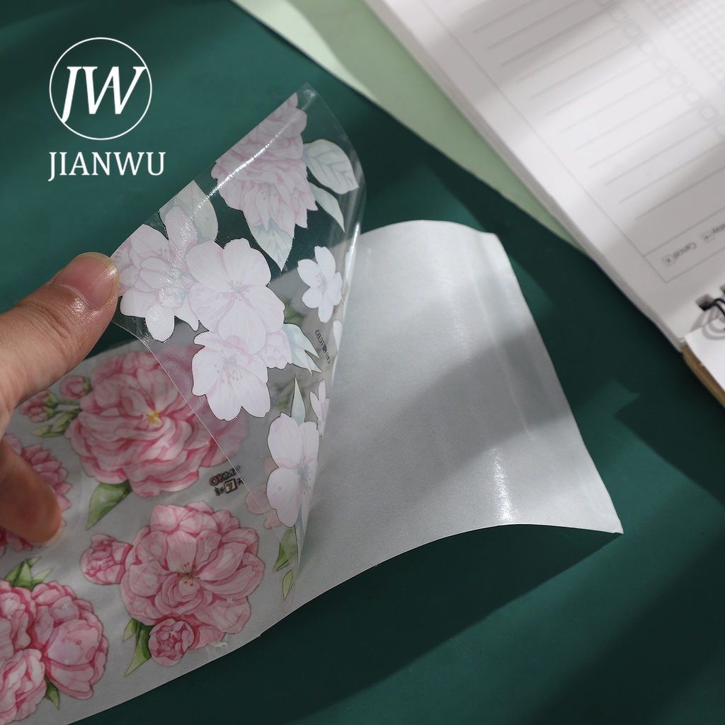 Băng Keo Washi 300cm Họa Tiết Hoa Dễ Thương Dùng Trang Trí Sổ Tay DIY