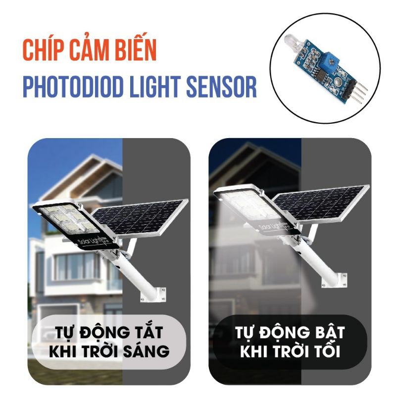 Bộ Đèn Bàn Chải Năng Lượng Mặt Trời 300w Siêu Sáng